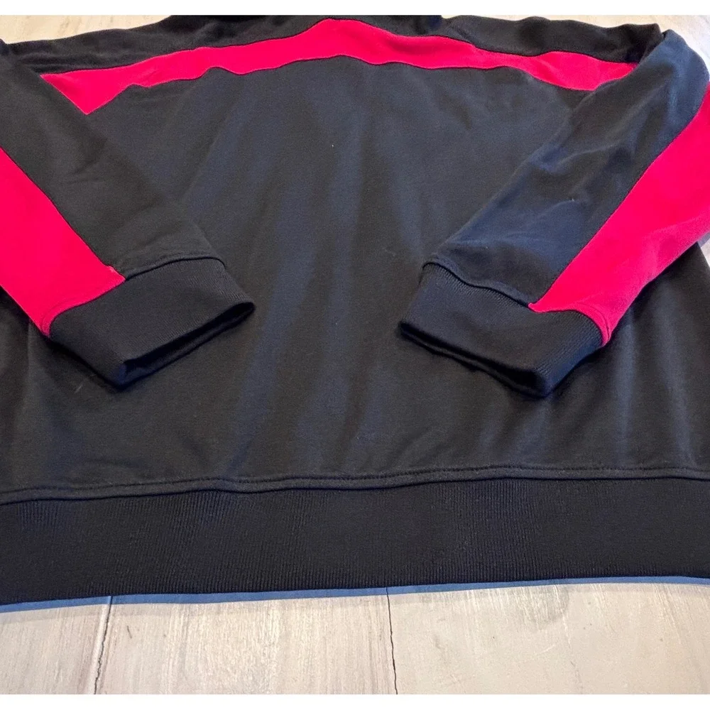 Fox Racing Mens XXL Track Jacket Black Red Chevron Full Zip Mock Neck 02962‎